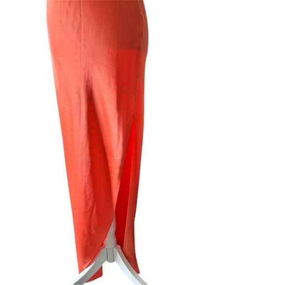 Alice + Olivia Women's Zuni Halter Maxi Dress Size 6 Coral Sunset Homecoming - Picture 5 of 13